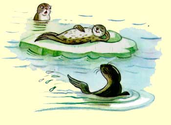 Смотрят тюлени, глазам не верят: лежит на боку Тюлентяй и посапывает, как ни в чем не бывало